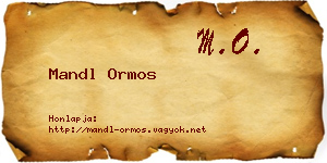 Mandl Ormos névjegykártya
